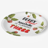 Aardbei derde verjaardag papieren bordje (Gekanteld)