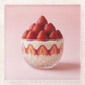 Aardbei dessert glazen onderzetter (Voorkant)