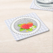 Aardbei Doilies Gray Play Kartonnen Onderzetters (Schuin)