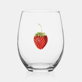 Aardbei (door Louis C.C. Krieger) Wijnglas Zonder Voet