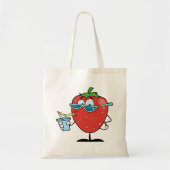 Aardbei Drink Canvas tas (Voorkant)