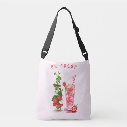 Aardbei-Drink Fruits Crossbody Bag Crossbody Tas (Voorkant)