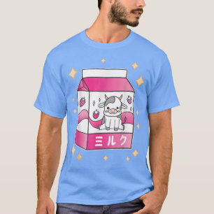 Aardbei Drink Kawaii Manga Anime Japan Gra T-shirt