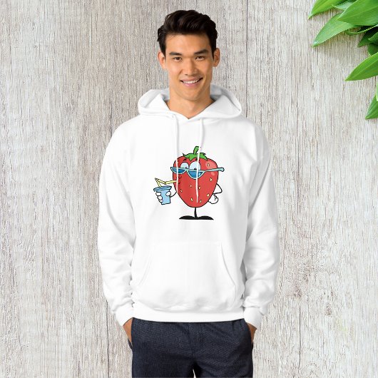 Aardbei Drink Mannen Hoodie