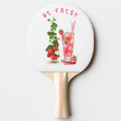 Aardbei Drink Ping Pong Paddle - aangepaste tekst Tafeltennisbatje (Achterkant)