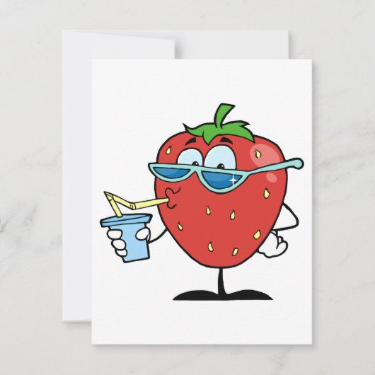 Aardbei Drink uitnodigingen (Voorkant)