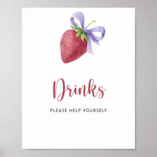 Aardbei - Drinken helpen jezelf Poster