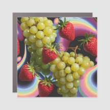 Aardbei Druif Fruit Swirl Square Car Magnet