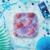 aardbei-druif-splash papieren bordje (Feest)