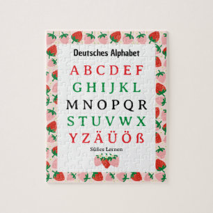 Aardbei Duits Alfabet Zoete Leren Puzzel