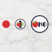 Aardbei EÉÉN geboorte-meisje 1e Baby Confetti (Achterkanten)