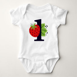 Aardbei EÉÉN geboorte-meisje 1e Baby Romper