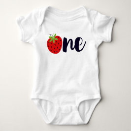 Aardbei EÉÉN geboorte-meisje 1e Baby Romper