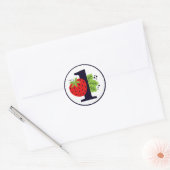 Aardbei EÉÉN geboorte-meisje 1e Baby Ronde Sticker (Envelop)