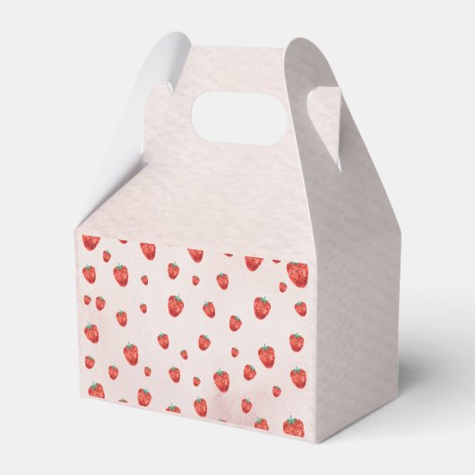 Aardbei één verjaardag bedankdoosjes (Achterkant)