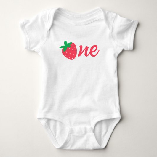 Aardbei Eerste 1e Baby Verjaardag Romper (Voorkant)