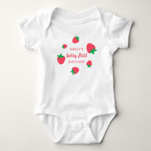 Aardbei Eerste 1e Baby Verjaardag Romper
