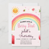 aardbei Eerste 1e feestdag verjaardag Kaart (Voorkant)