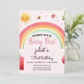 aardbei Eerste 1e feestdag verjaardag Kaart (Staand voorkant)