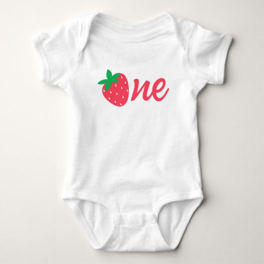 Aardbei Eerste 1e Verjaardag Baby Romper (Voorkant)