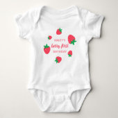 Aardbei Eerste 1e Verjaardag Baby Romper (Voorkant)