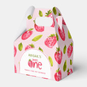 Aardbei eerste 1e verjaardag bedankdoosjes (Achterkant)