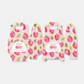 Aardbei eerste 1e verjaardag bedankdoosjes (Uitgevouwen)