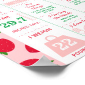 Aardbei Eerste 1e Verjaardag Milestone Sweet One Poster (Hoek)