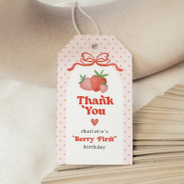 Aardbei Eerste Aardbei Boog 1e Verjaardagsfeestje Cadeaulabel