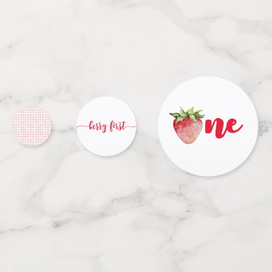 Aardbei eerste geboorte Berry Sweet Confetti (Achterkanten)