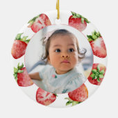 Aardbei eerste geboorte Berry Sweet Keramisch Ornament (Achterkant)