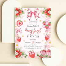 Aardbei Eerste Roze Strik Aardbei Verjaardag