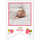 Aardbei Eerste Verjaardag 12 Maand Foto Vlaggetjes (Tweede vlag)