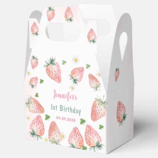 Aardbei eerste verjaardag 1e bedankdoosjes (Geopend)