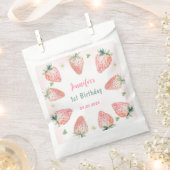 Aardbei eerste verjaardag 1e bedankzakje (Geknipt)