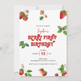 Aardbei | Eerste Verjaardag 1e Verjaardag Kaart
