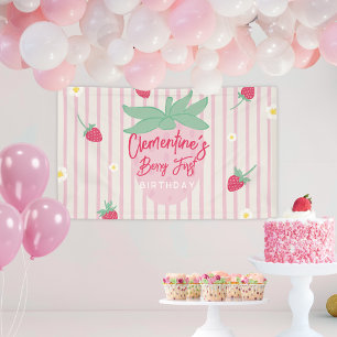 Aardbei Eerste Verjaardag Banner