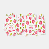 Aardbei eerste verjaardag bedankdoosjes (Uitgevouwen)