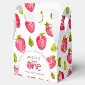 Aardbei eerste verjaardag bedankdoosjes (Geopend)
