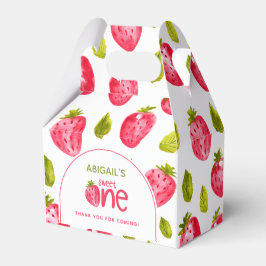 Aardbei eerste verjaardag bedankdoosjes