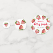 Aardbei Eerste Verjaardag Bes Zoet Confetti (Voorkanten)