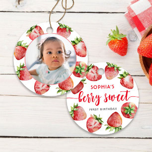 Aardbei Eerste Verjaardag Bes Zoet Keramisch Ornament