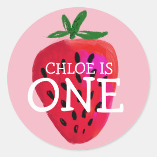 aardbei | Eerste verjaardag Custom Sticker