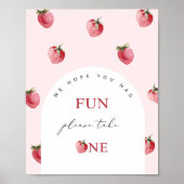 Aardbei eerste verjaardag Favorieten Poster (Voorkant)