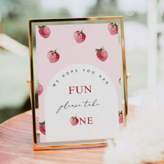 Aardbei eerste verjaardag Favorieten Poster