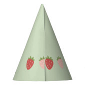 Aardbei Eerste Verjaardag Feesthoedjes (Achterkant)