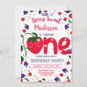 Aardbei, eerste verjaardag kaart (Voorkant)