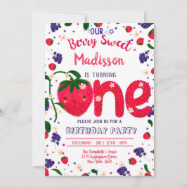 Aardbei, eerste verjaardag kaart