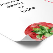 Aardbei eerste verjaardag mijlpaal poster (Hoek)