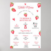 Aardbei eerste verjaardag mijlpaal poster (Voorkant)